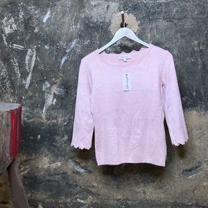 Philosophy pink scalloped knit top